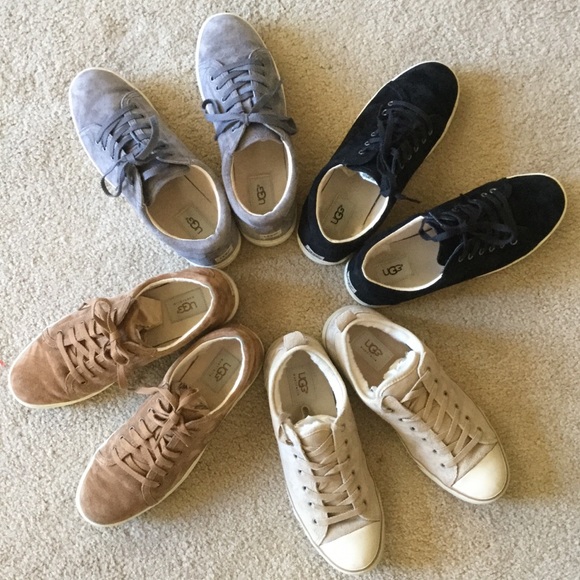 UGG Shoes - UGG suede sneakers Beige Cream Tan Black Grey sz 9